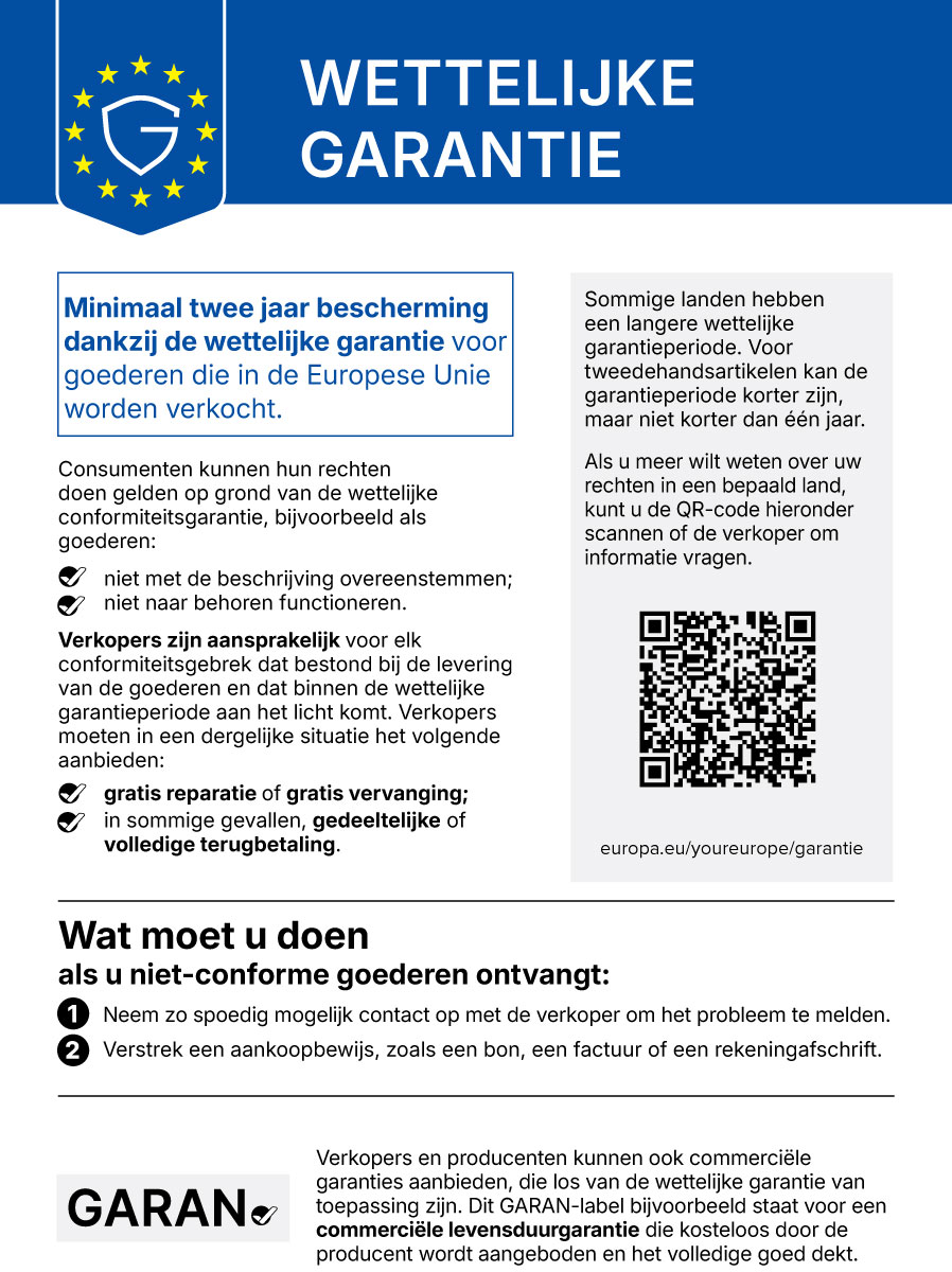 Geharmoniseerde EU-kennisgeving over de wettelijke conformiteitsgarantie