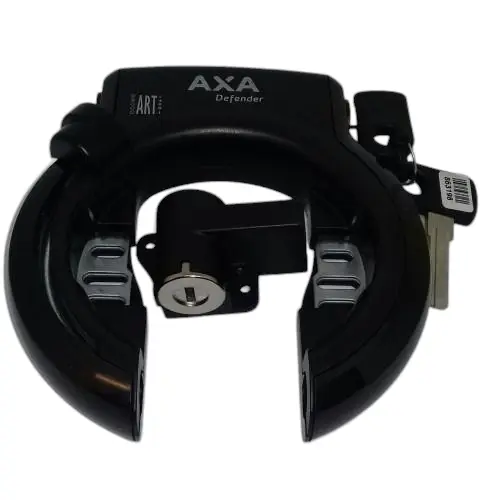 [41947] Ringslot AXA Defender zwarte knop met Shimano Rack zwart