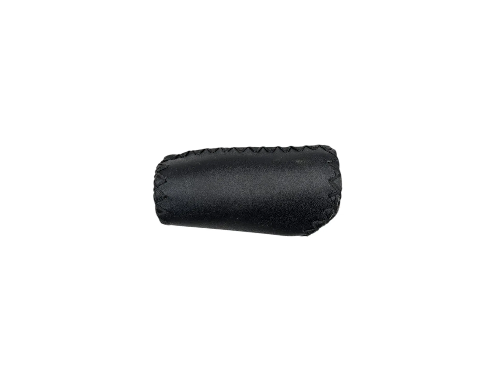 Grip leather 92mm right black with black stitching