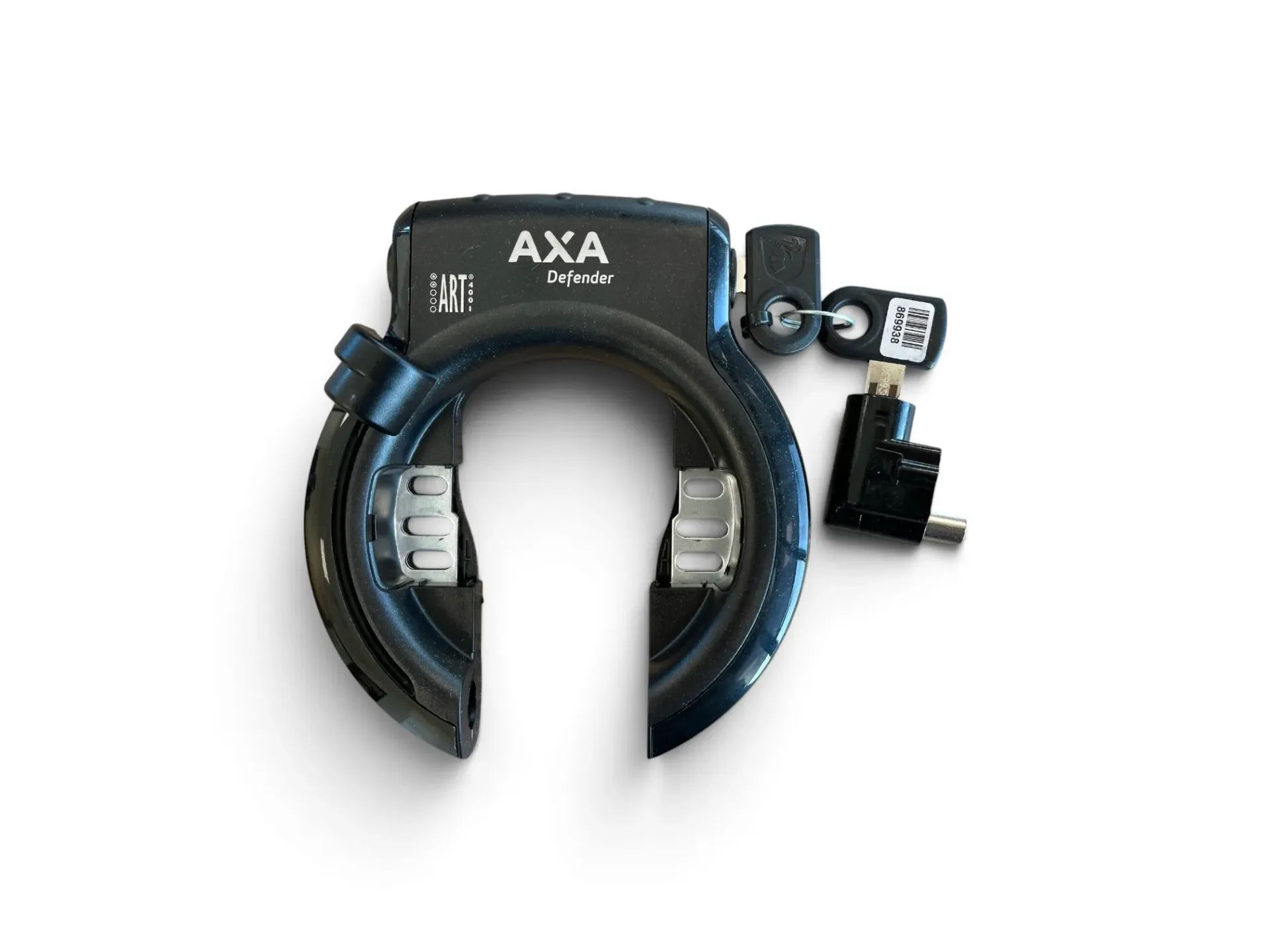 Ring lock AXA Defender black glossy with battery lock Bafang F04 Amslod